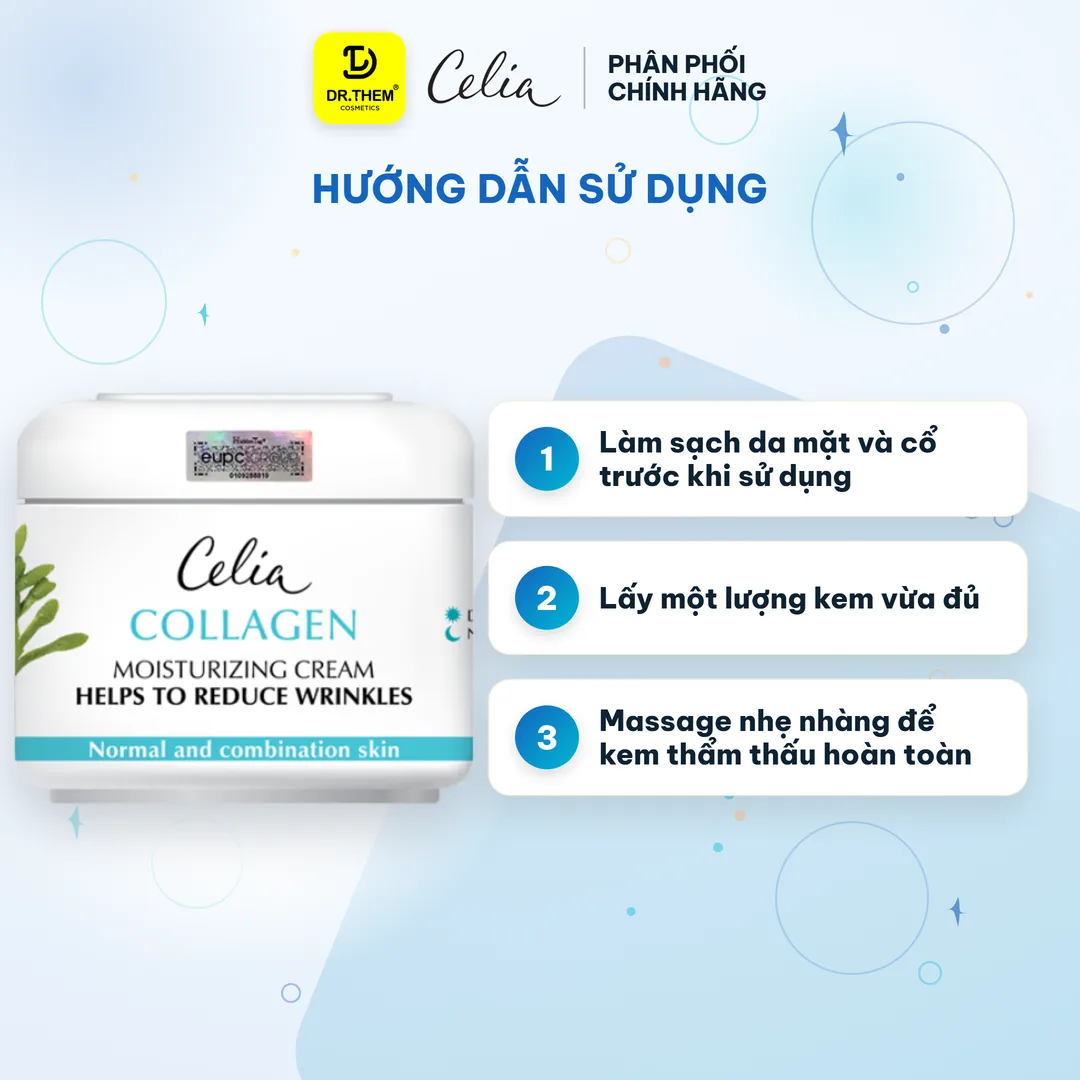 Kem Dưỡng Ẩm Celia Collagen Moisturizing Cream Hỗ Trợ Làm Mờ Nếp Nhăn Cho Da Khô Lão Hóa 50ml – hướng dẫn sử dụng