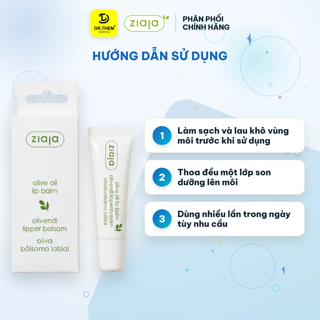 Son Dưỡng Môi Ziaja Olive Oil Lip Balm Dầu Ô Liu Dưỡng Ẩm Ngừa Khô Nứt Nẻ Cho Bờ Môi Hồng Tự Nhiên 10ml – hướng dẫn sử dụng