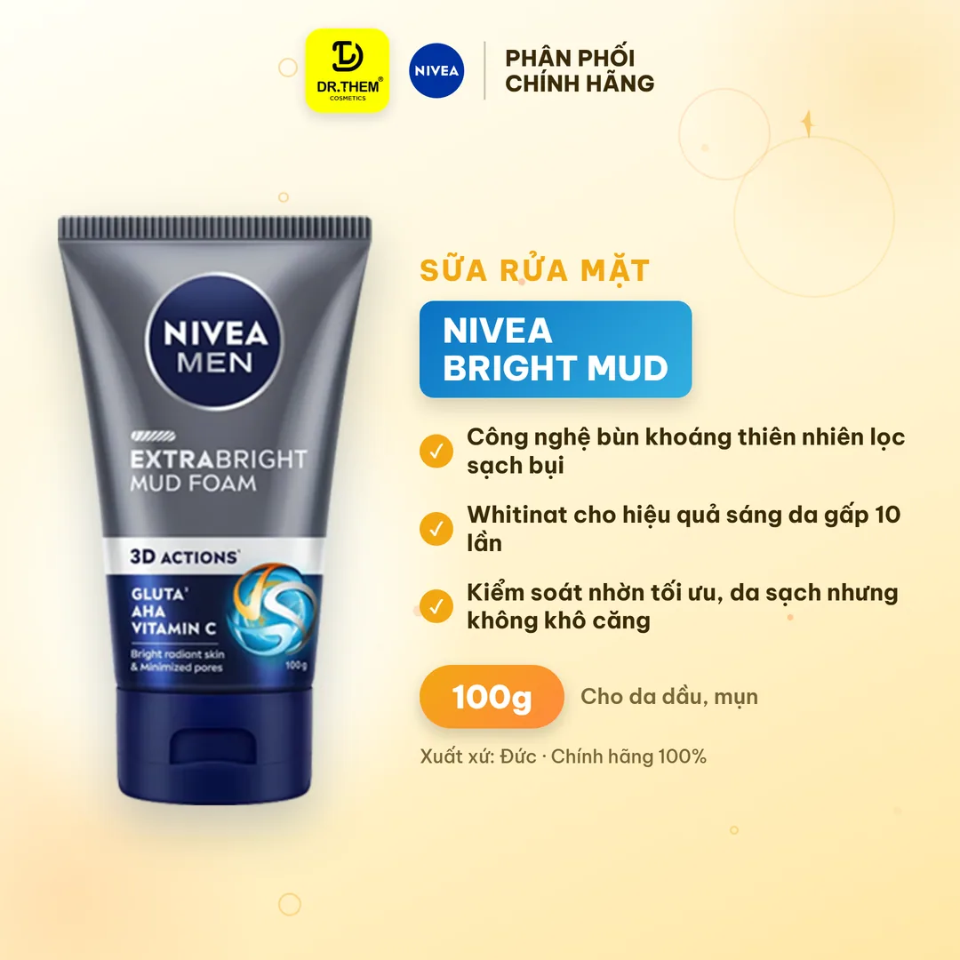 Sữa Rửa Mặt Nivea Men Làm Sạch Sâu Kiềm Dầu Hỗ Trợ Giảm Mụn Dưỡng Sáng Da Dành Cho Nam 100g/150g 7
