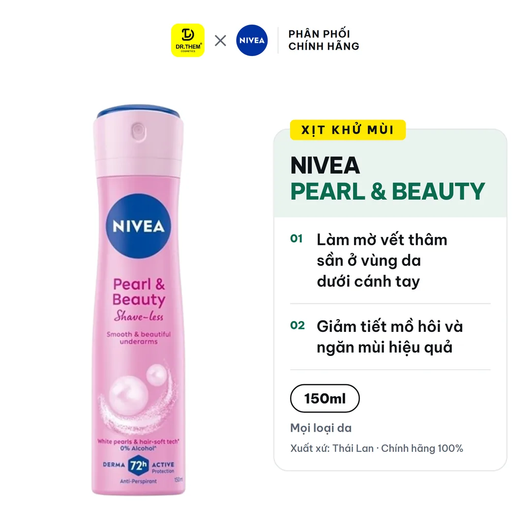 Xịt Khử Mùi Nivea Pearl & Beauty Shave-Less Ngọc Trai Mềm Mịn 150ml