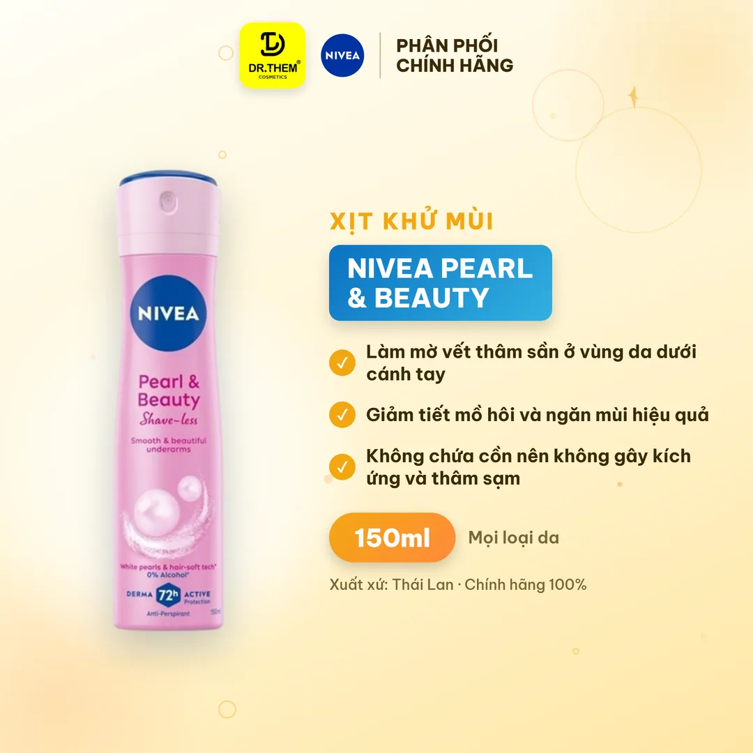 Xịt Khử Mùi Nivea Pearl & Beauty Shave-Less Ngọc Trai Mềm Mịn 150ml