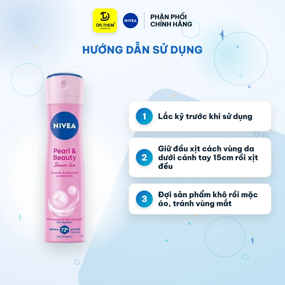 Xịt Khử Mùi Nivea Pearl & Beauty Shave-Less Ngọc Trai Mềm Mịn 150ml 3