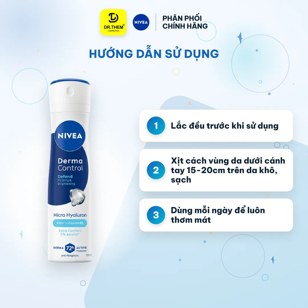 Xịt Ngăn Mùi Nivea Derma Defend Dưỡng Sáng Và Phục Hồi 150ml 3