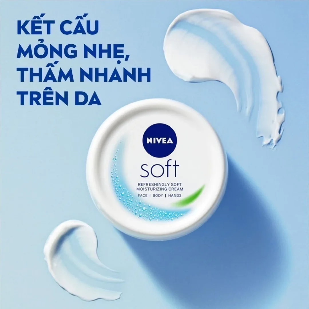 Kem Dưỡng Mềm Da Nivea Soft Crème Tinh Dầu Jojoba Và Vitamin E Dưỡng Ẩm Cho Da Mềm Mịn Dùng Cho Mặt Tay Toàn Thân 200ml 5