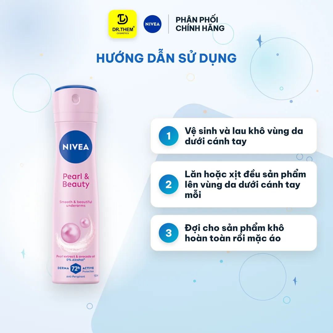 Lăn Khử Mùi Nivea Pearl And Beauty Chiết Xuất Ngọc Trai Dưỡng Sáng Mềm Mịn Ngăn Mùi 72 Giờ 50ml 3