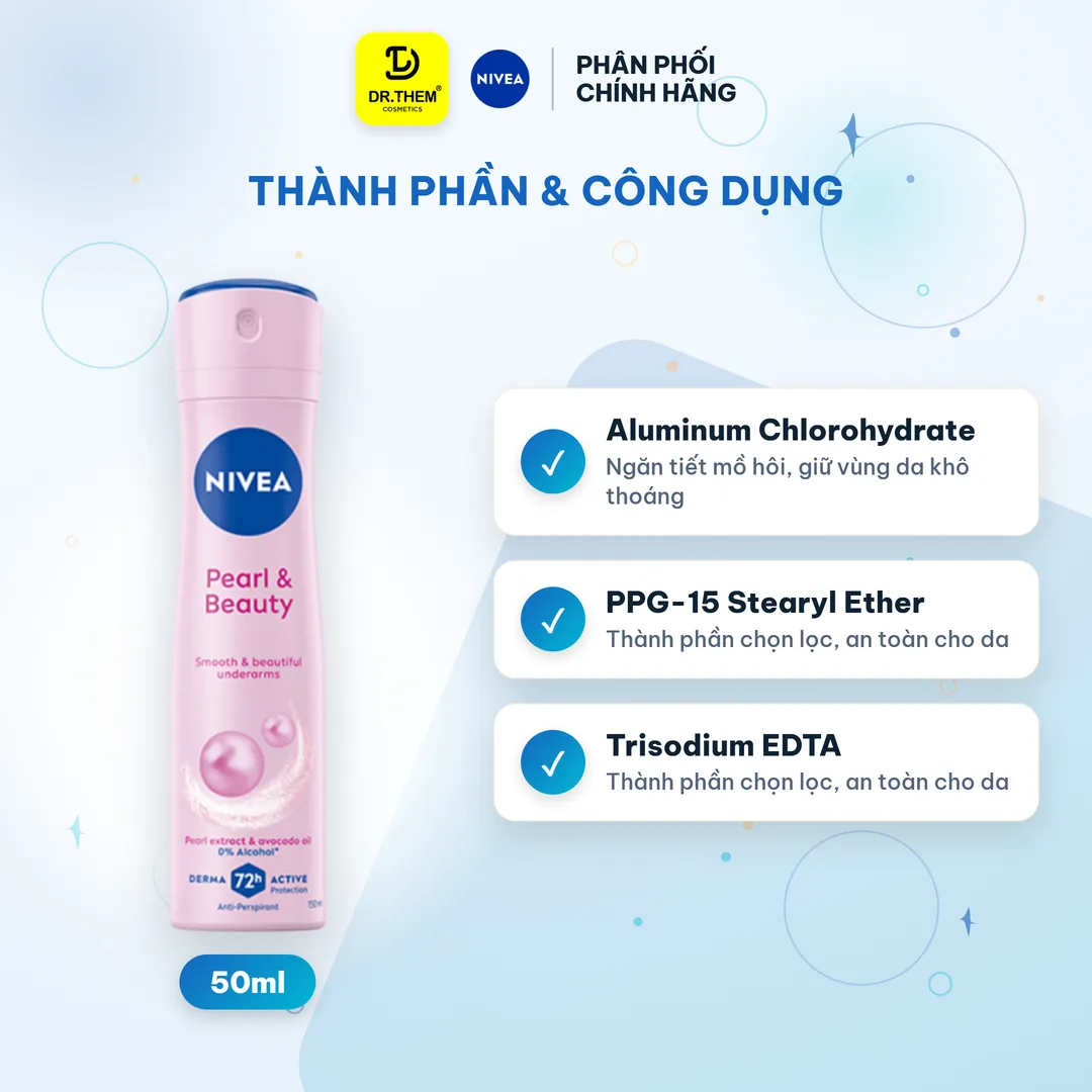 Lăn Khử Mùi Nivea Pearl And Beauty Chiết Xuất Ngọc Trai Dưỡng Sáng Mềm Mịn Ngăn Mùi 72 Giờ 50ml 2