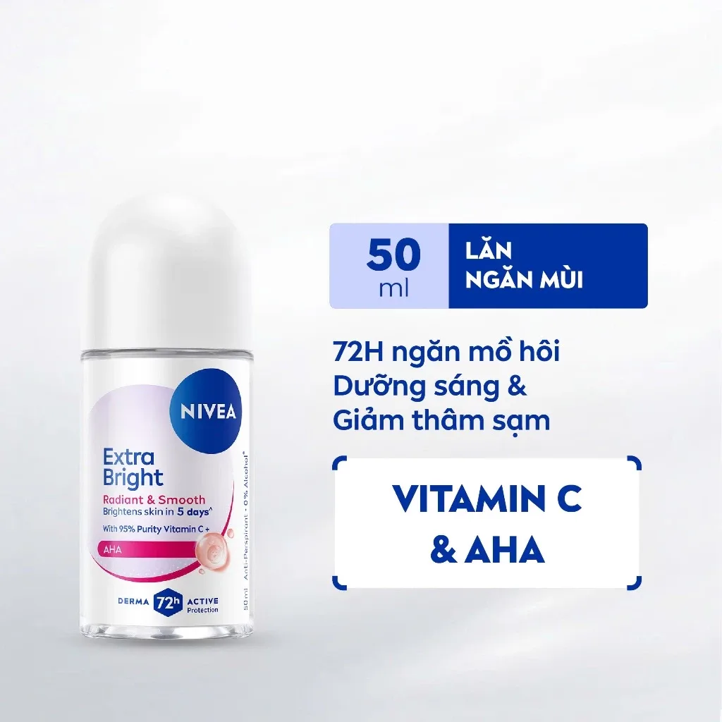 Lăn Ngăn Mùi Nivea Extra Bright Vitamin C Dưỡng Sáng Mịn Hỗ Trợ Giảm Thâm Sạm Ngăn Mùi 72 Giờ 50ml 4