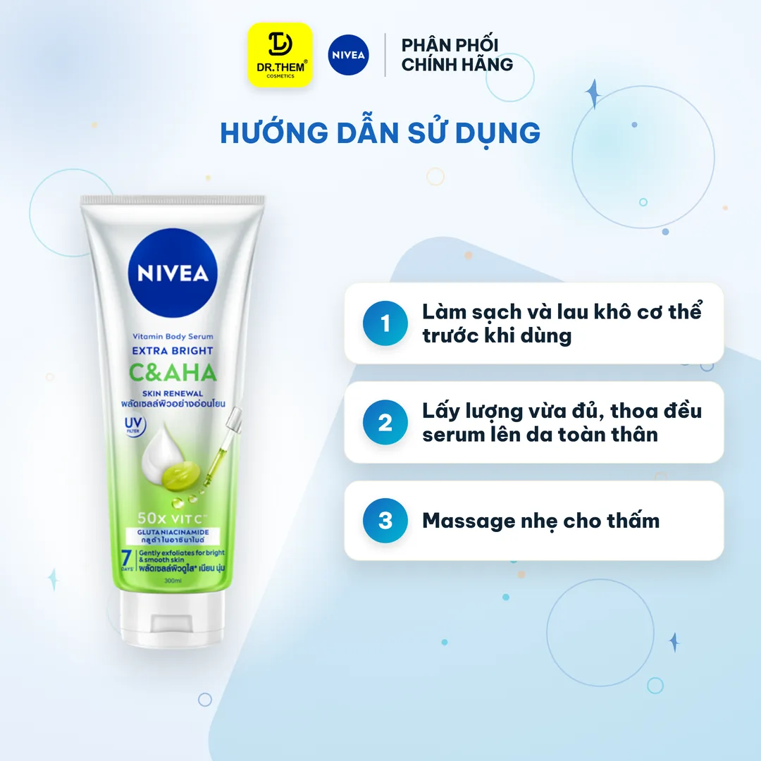 Serum Dưỡng Thể NIVEA Vitamin Extra Bright C&AHA Dưỡng Trắng & Làm Sạch Da Chết 300ml 3
