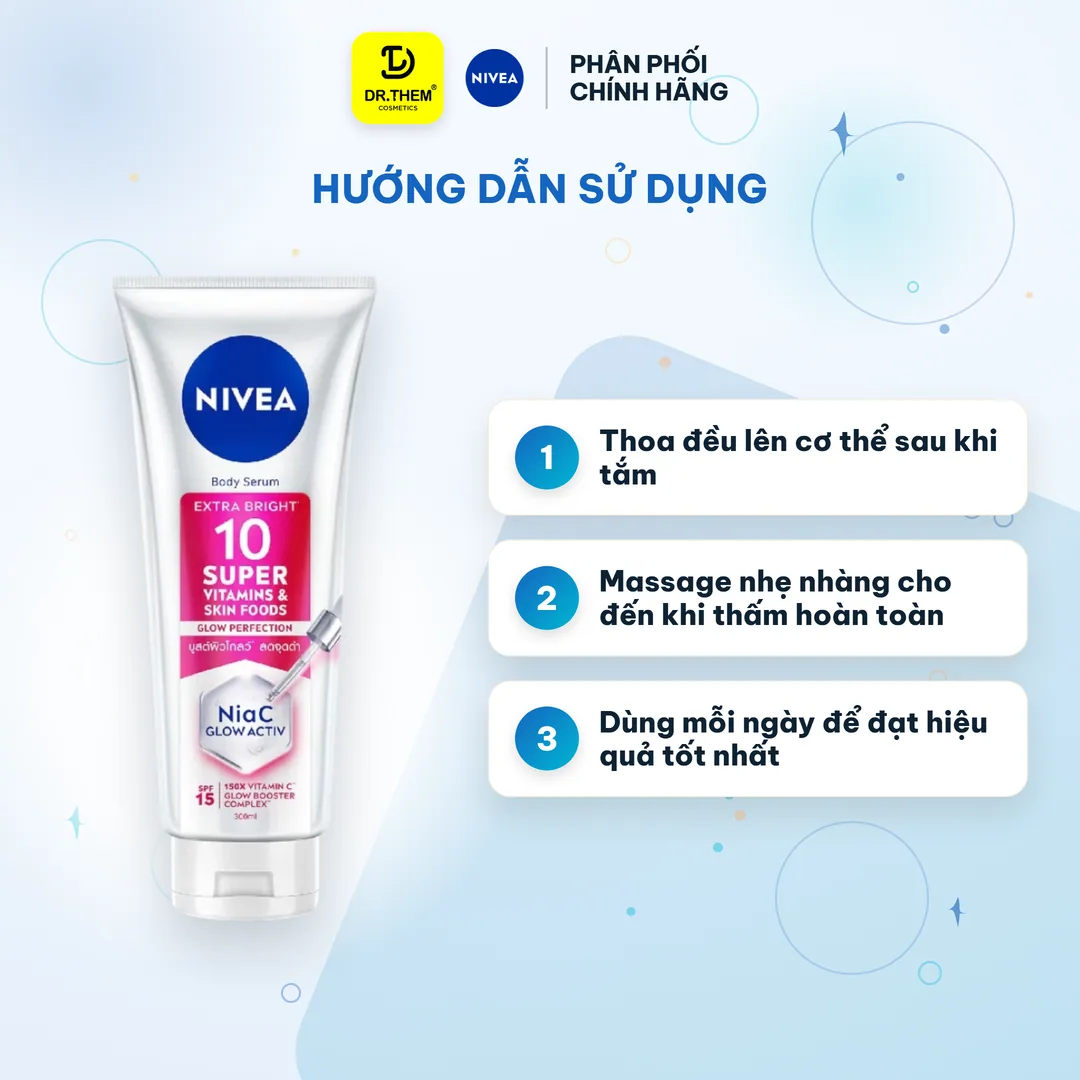 Serum Dưỡng Thể Nivea 10 Super Vitamins & Skin Foods Sáng Da, Mờ Thâm 300ml 3