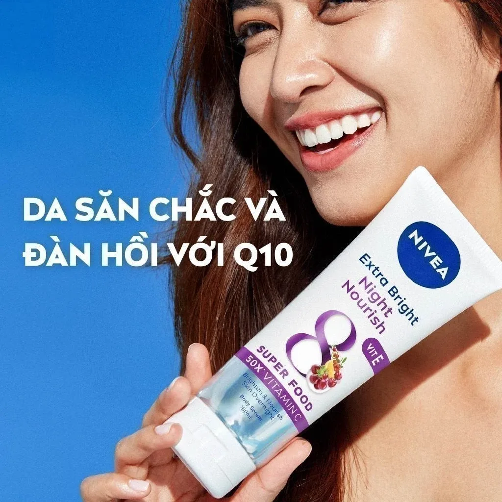 Serum Dưỡng Thể Nivea 8 Super Foods Ban Đêm Hỗ Trợ Phục Hồi Dưỡng Sáng Làm Mờ Đốm Nâu Đều Màu Da 180ml 3