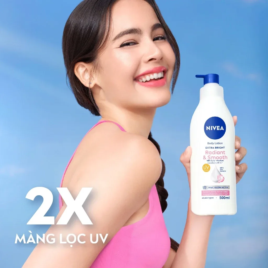Sữa Dưỡng Thể Nivea Extra Bright Radiant & Smooth Dưỡng Sáng Mịn Da Cấp Ẩm Đều Màu Màng Lọc UV Cho Mọi Loại Da 500ml 5