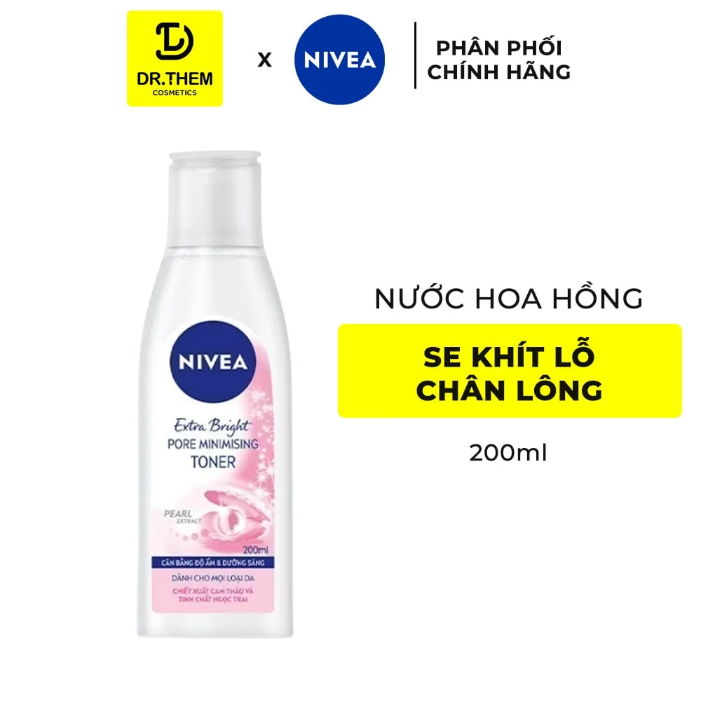 Nước Hoa Hồng Nivea Dưỡng Sáng Da Cam Thảo & Pearly Bright Cân Bằng pH Se Khít Lỗ Chân Lông Cho Mọi Loại Da 200ml