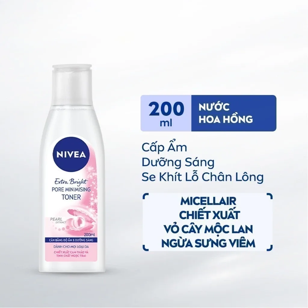 Nước Hoa Hồng Nivea Dưỡng Sáng Da Cam Thảo & Pearly Bright Cân Bằng pH Se Khít Lỗ Chân Lông Cho Mọi Loại Da 200ml 2