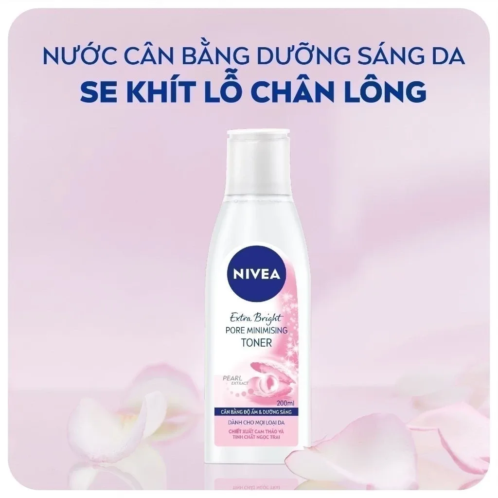 Nước Hoa Hồng Nivea Dưỡng Sáng Da Cam Thảo & Pearly Bright Cân Bằng pH Se Khít Lỗ Chân Lông Cho Mọi Loại Da 200ml 8