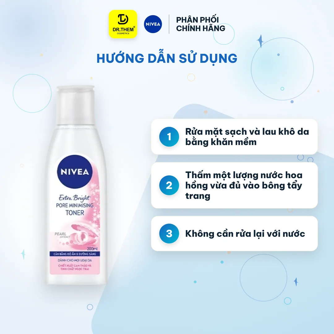 Nước Hoa Hồng Nivea Dưỡng Sáng Da Cam Thảo & Pearly Bright Cân Bằng pH Se Khít Lỗ Chân Lông Cho Mọi Loại Da 200ml 8