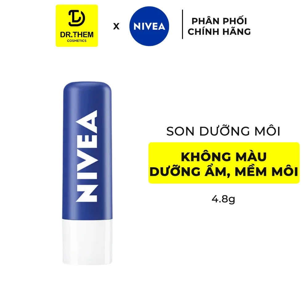 Son Dưỡng Ẩm Môi NIVEA Original Care Dưỡng Ẩm Chuyên Sâu Phục Hồi Môi Khô Không Chứa Chì 4.8g
