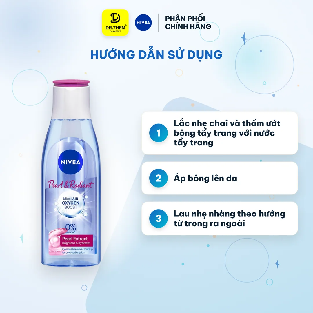 Nước Tẩy Trang Nivea Pearl Radiant Micellar Water Làm Sạch Sâu Dưỡng Sáng Da 200ml 3