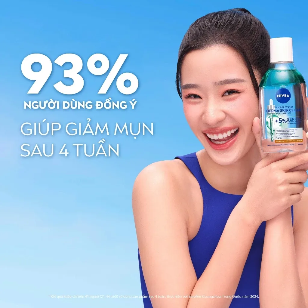 Nước Tẩy Trang NIVEA Derma Acne Care Micellar Water Làm Sạch Sâu Kiểm Soát Dầu Cho Da Dầu Mụn 400ml 5