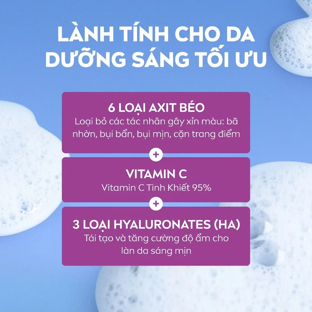 Sữa Rửa Mặt NIVEA Luminous Skin Glow Whip Wash Foam Làm Sạch Sâu Dưỡng Sáng Ẩm Mượt Cho Da Khô Xỉn Màu 100ml 4