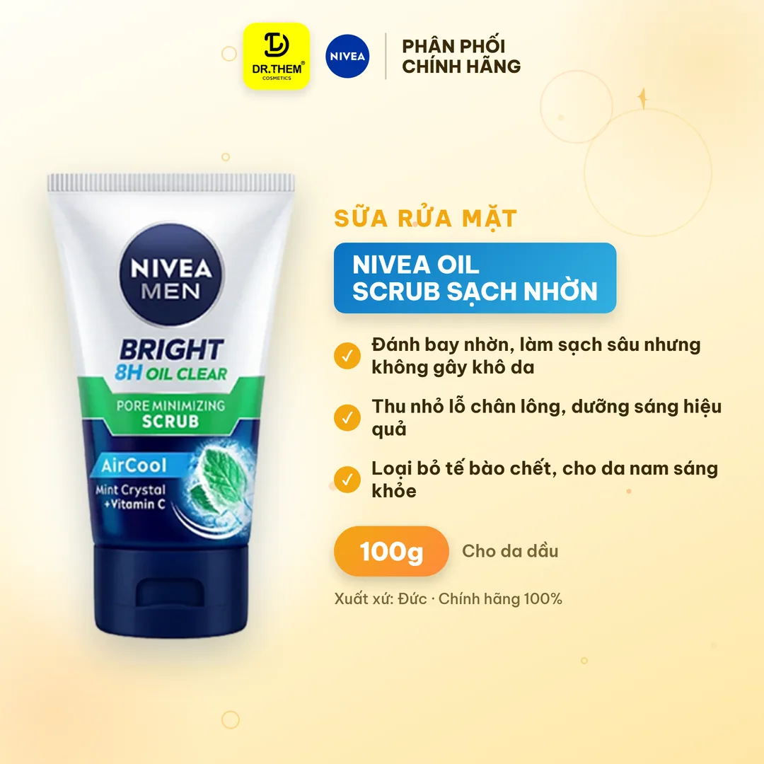 Sữa Rửa Mặt Nivea Men Làm Sạch Sâu Kiềm Dầu Hỗ Trợ Giảm Mụn Dưỡng Sáng Da Dành Cho Nam 100g/150g 8