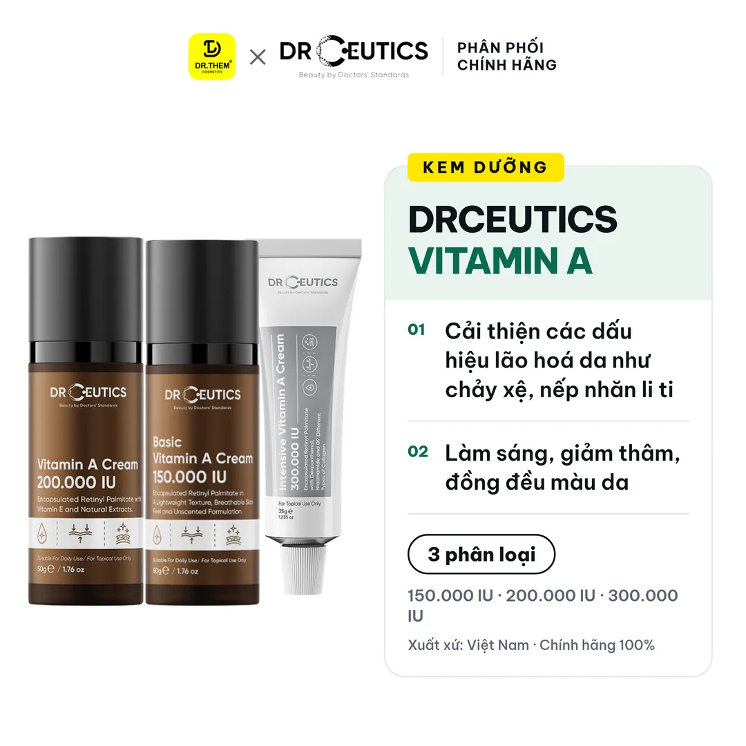 Kem Dưỡng DrCeutics Vitamin A Retinyl Palmitate Hỗ Trợ Trẻ Hóa Căng Mịn Da Cho Mọi Loại Da