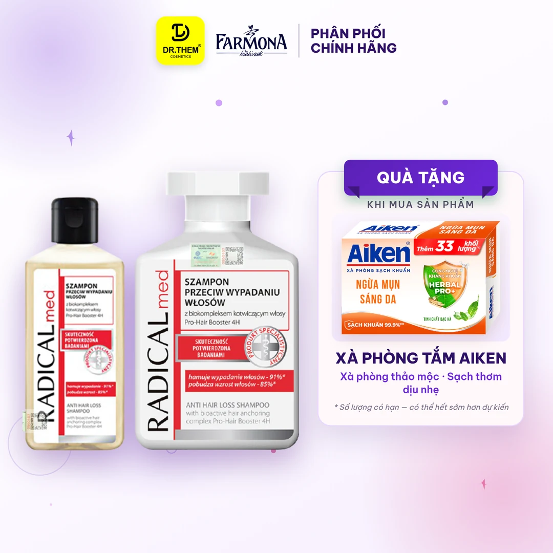 Dầu Gội Farmona Radical Med Anti Hair Loss Shampoo Hỗ Trợ Giảm Rụng Tóc Chắc Khỏe Tóc 100ml 300ml