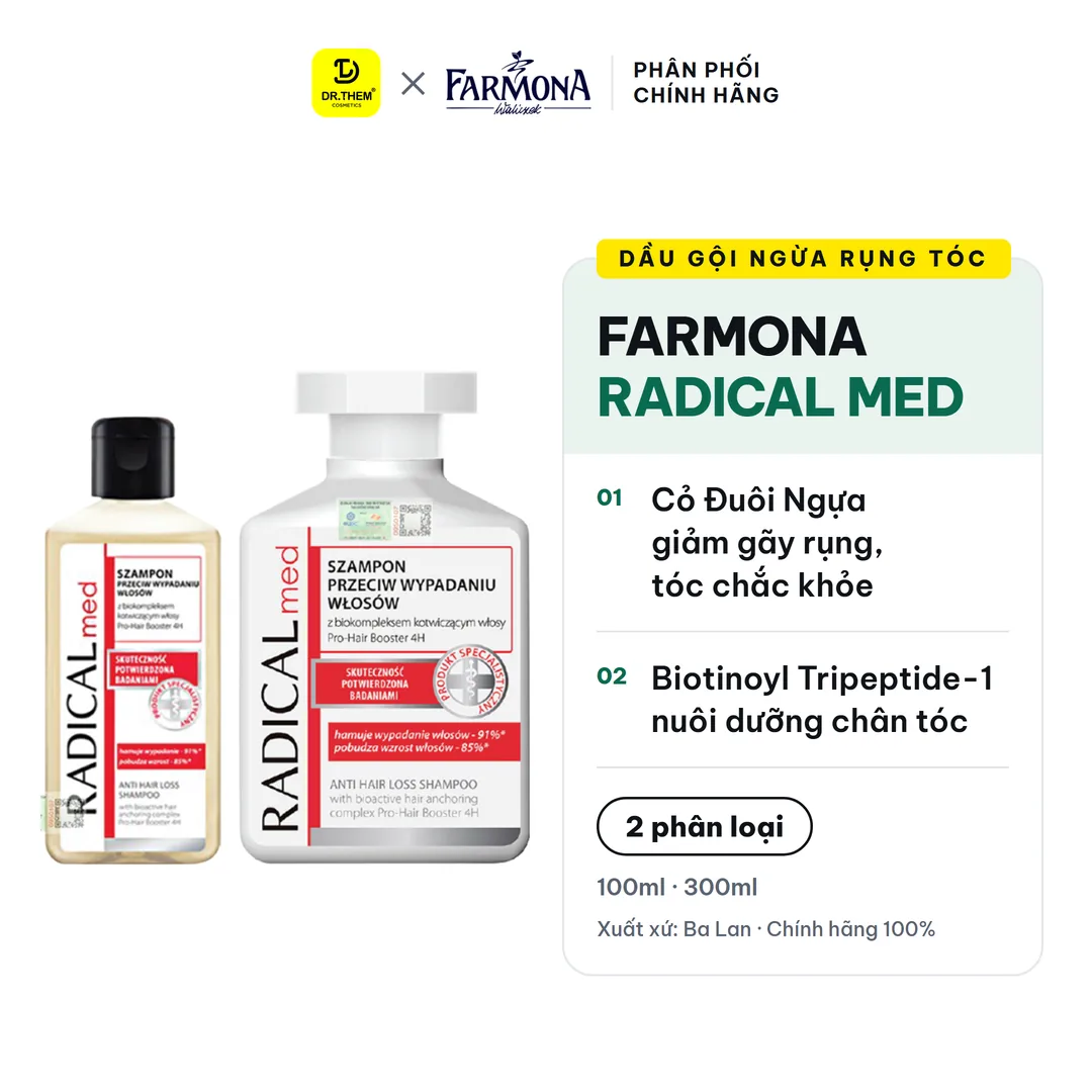 Dầu Gội Farmona Radical Med Anti Hair Loss Shampoo Hỗ Trợ Giảm Rụng Tóc Chắc Khỏe Tóc 100ml 300ml – ảnh sản phẩm
