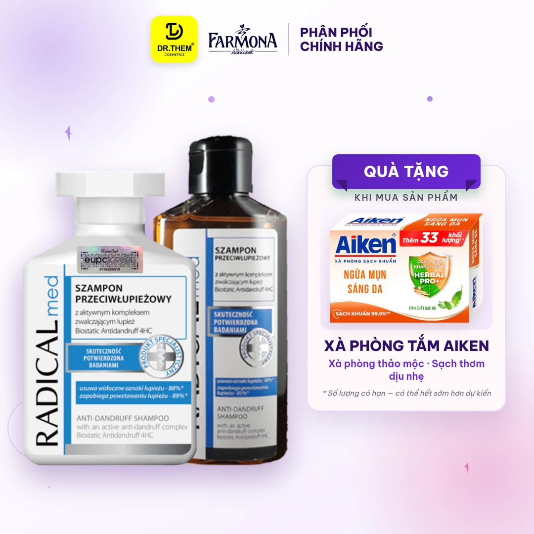 Dầu Gội Farmona Radical Med Anti Dandruff Shampoo Hỗ Trợ Giảm Gàu Làm Dịu Da Đầu 100ml 300ml