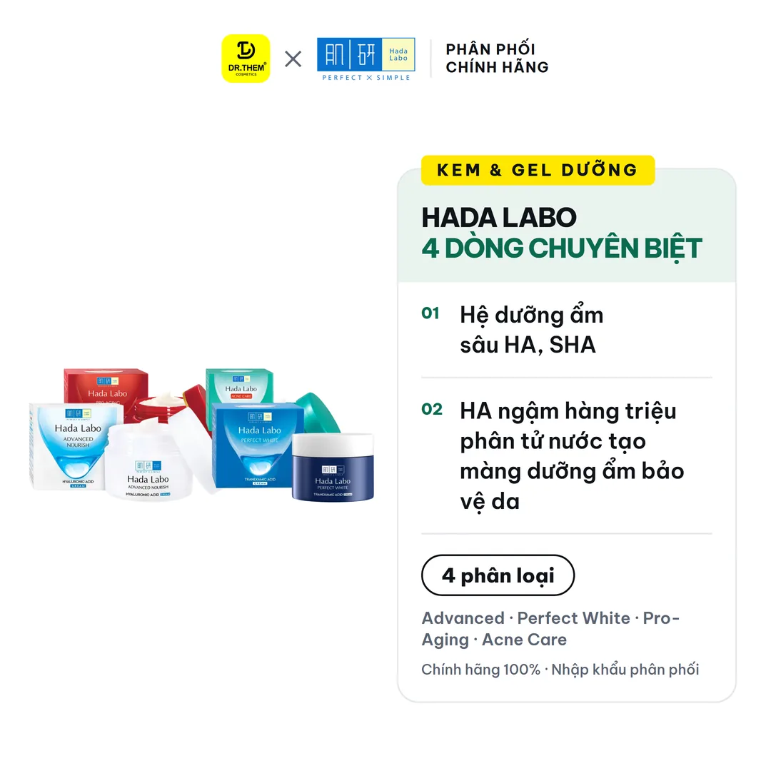 Kem Dưỡng Hada Labo Advanced Nourish Perfect White Pro Aging Acne Care Dưỡng Ẩm Sáng Da Cho Mọi Loại Da 50g