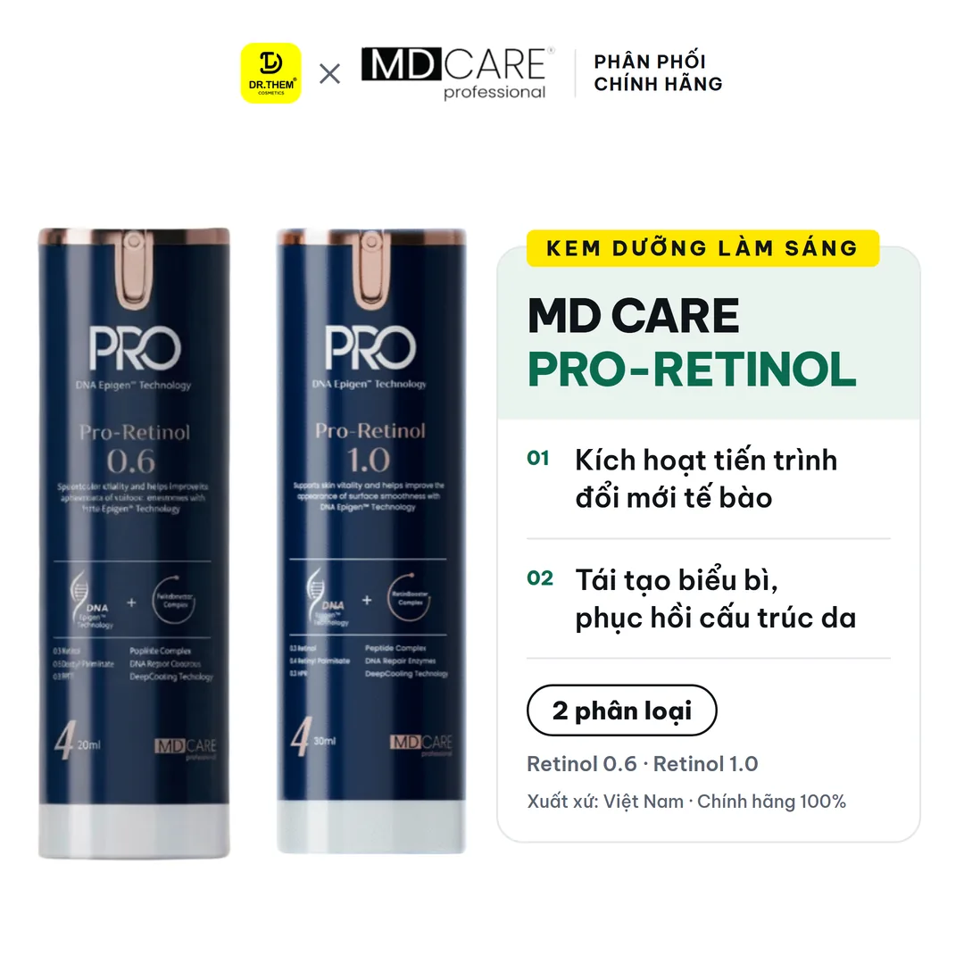 Kem Dưỡng Đêm MD Care Pro Retinol Hỗ Trợ Làm Sáng Da Cải Thiện Nếp Nhăn Và Dấu Hiệu Lão Hóa 30ml