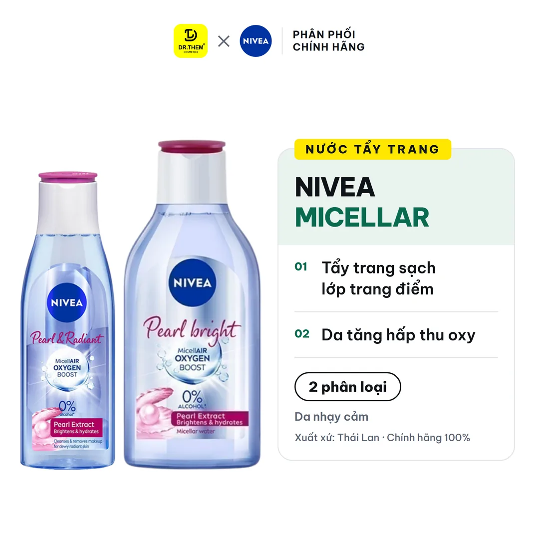 Nước Tẩy Trang Nivea Acne Care Và Pearl Bright Làm Sạch Sâu Hỗ Trợ Giảm Mụn Dưỡng Sáng Da 200ml/400ml