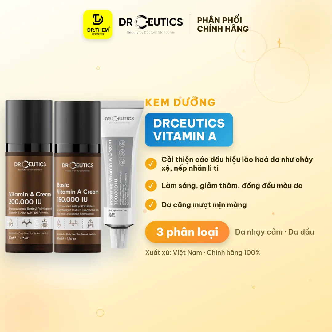 Kem Dưỡng DrCeutics Vitamin A Retinyl Palmitate Hỗ Trợ Trẻ Hóa Căng Mịn Da Cho Mọi Loại Da 35g