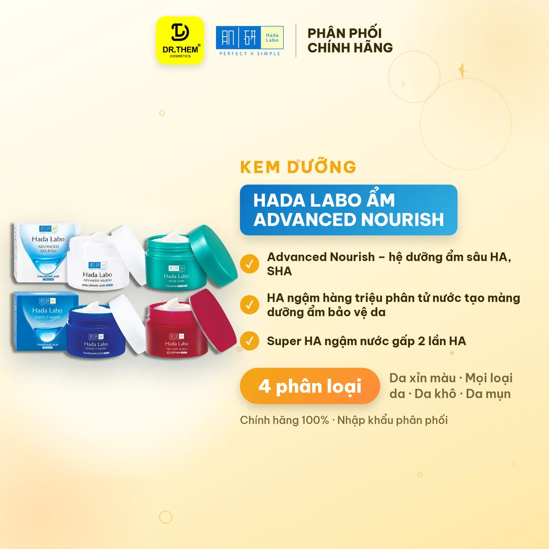 Kem Dưỡng Hada Labo Advanced Nourish Perfect White Pro Aging Acne Care Dưỡng Ẩm Sáng Da Cho Mọi Loại Da 50g