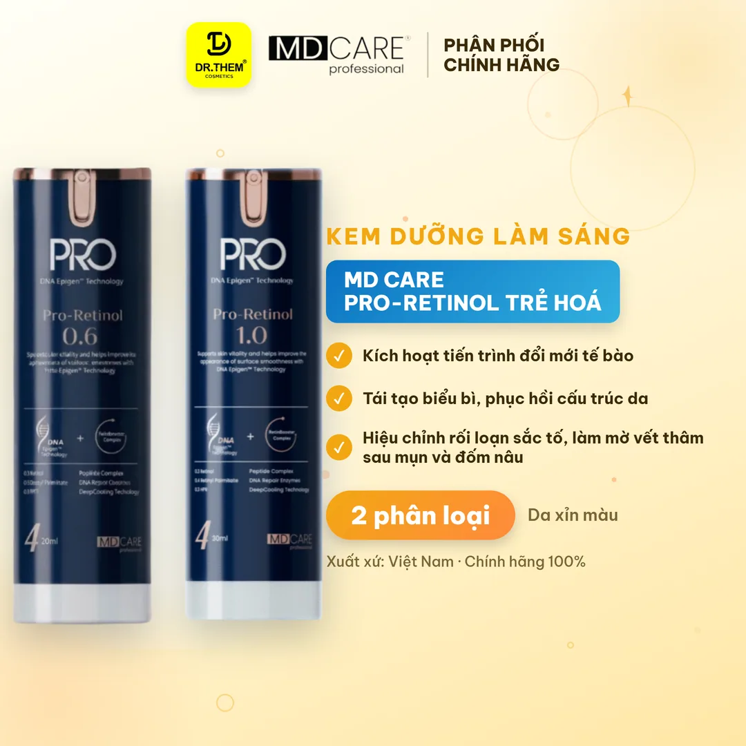 Kem Dưỡng Đêm MD Care Pro Retinol Hỗ Trợ Làm Sáng Da Cải Thiện Nếp Nhăn Và Dấu Hiệu Lão Hóa 30ml