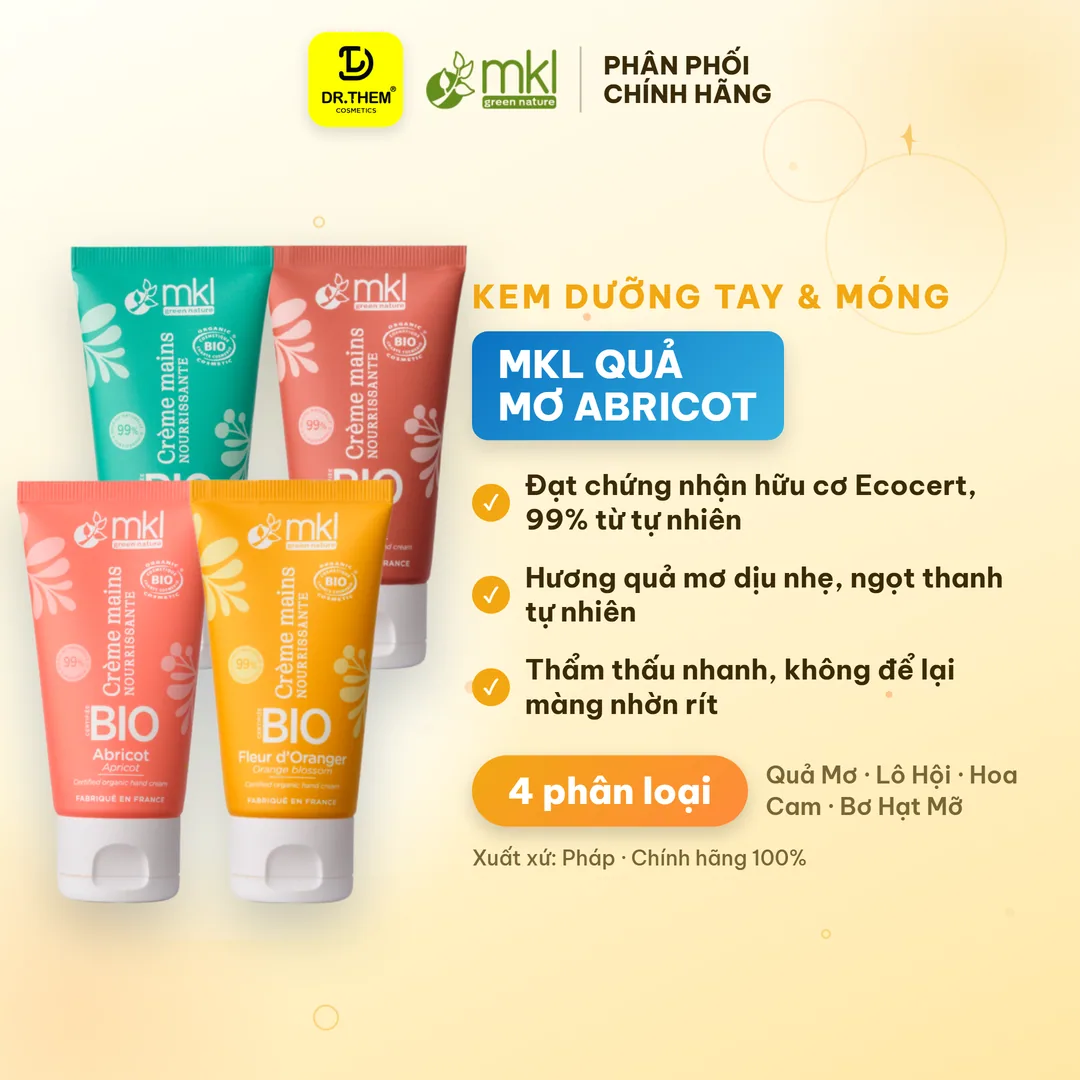 Kem Dưỡng Tay Và Móng Hữu Cơ MKL Green Nature Hand Cream Ecocert Dưỡng Ẩm Mềm Mịn Không Nhờn Rít 50ml