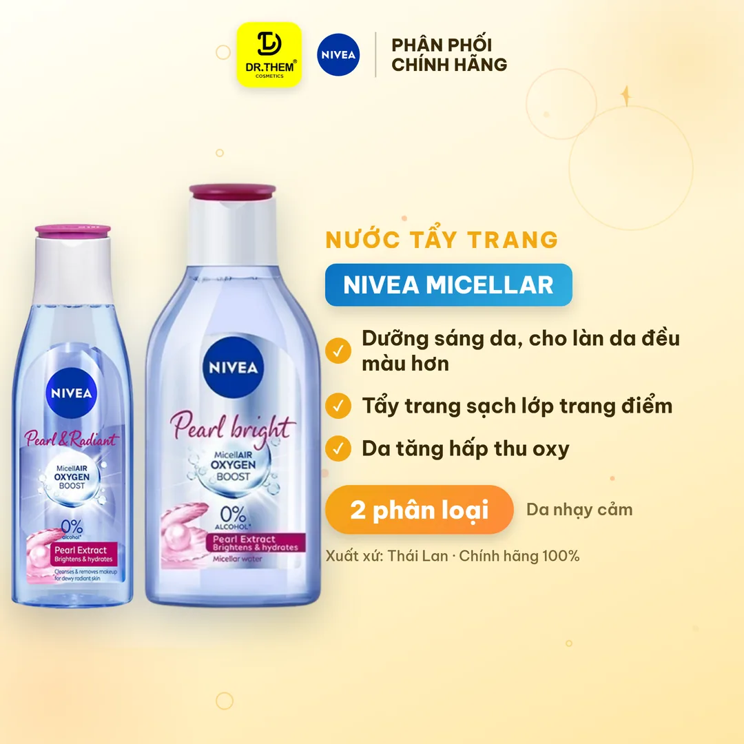 Nước Tẩy Trang Nivea Acne Care Và Pearl Bright Làm Sạch Sâu Hỗ Trợ Giảm Mụn Dưỡng Sáng Da 200ml/400ml
