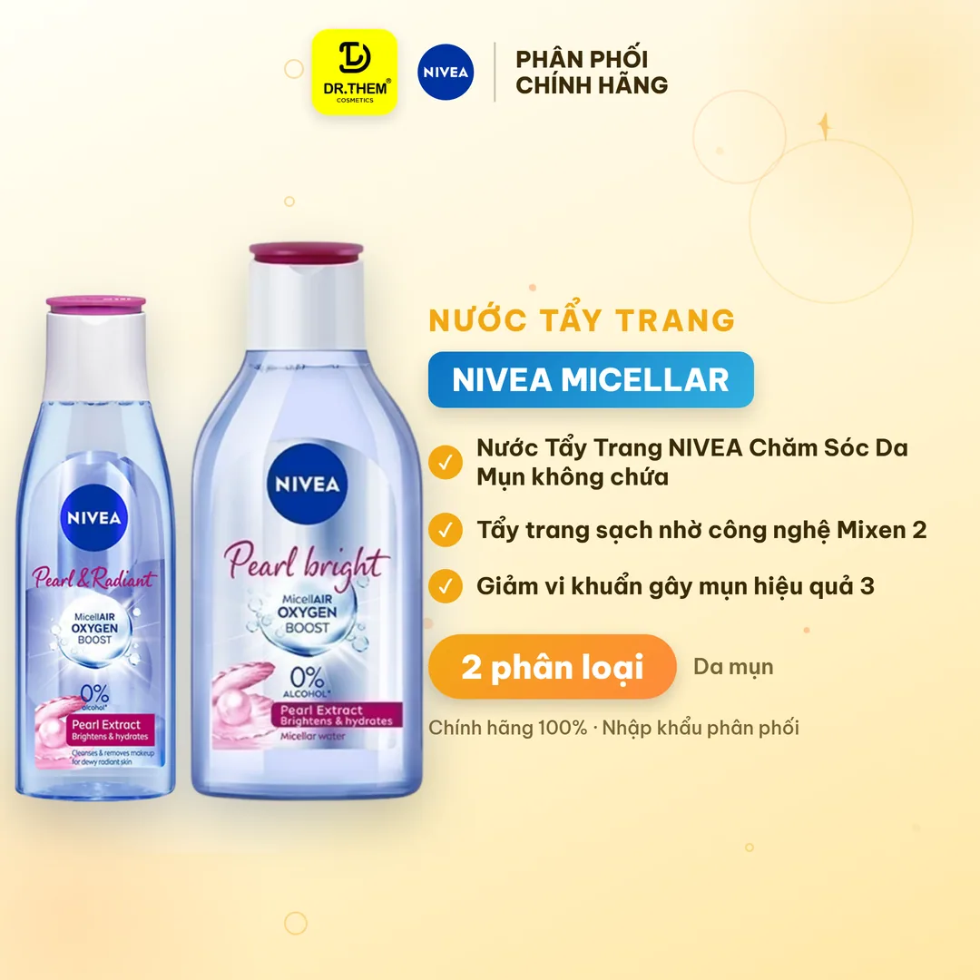 Nước Tẩy Trang Nivea Acne Care Và Pearl Bright Làm Sạch Sâu Hỗ Trợ Giảm Mụn Dưỡng Sáng Da 200ml/400ml