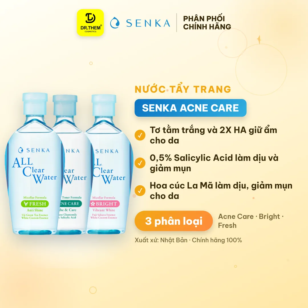 Nước Tẩy Trang Senka All Clear Water Micellar Formula Làm Sạch Trang Điểm Và Dưỡng Ẩm Cho Da 400ml