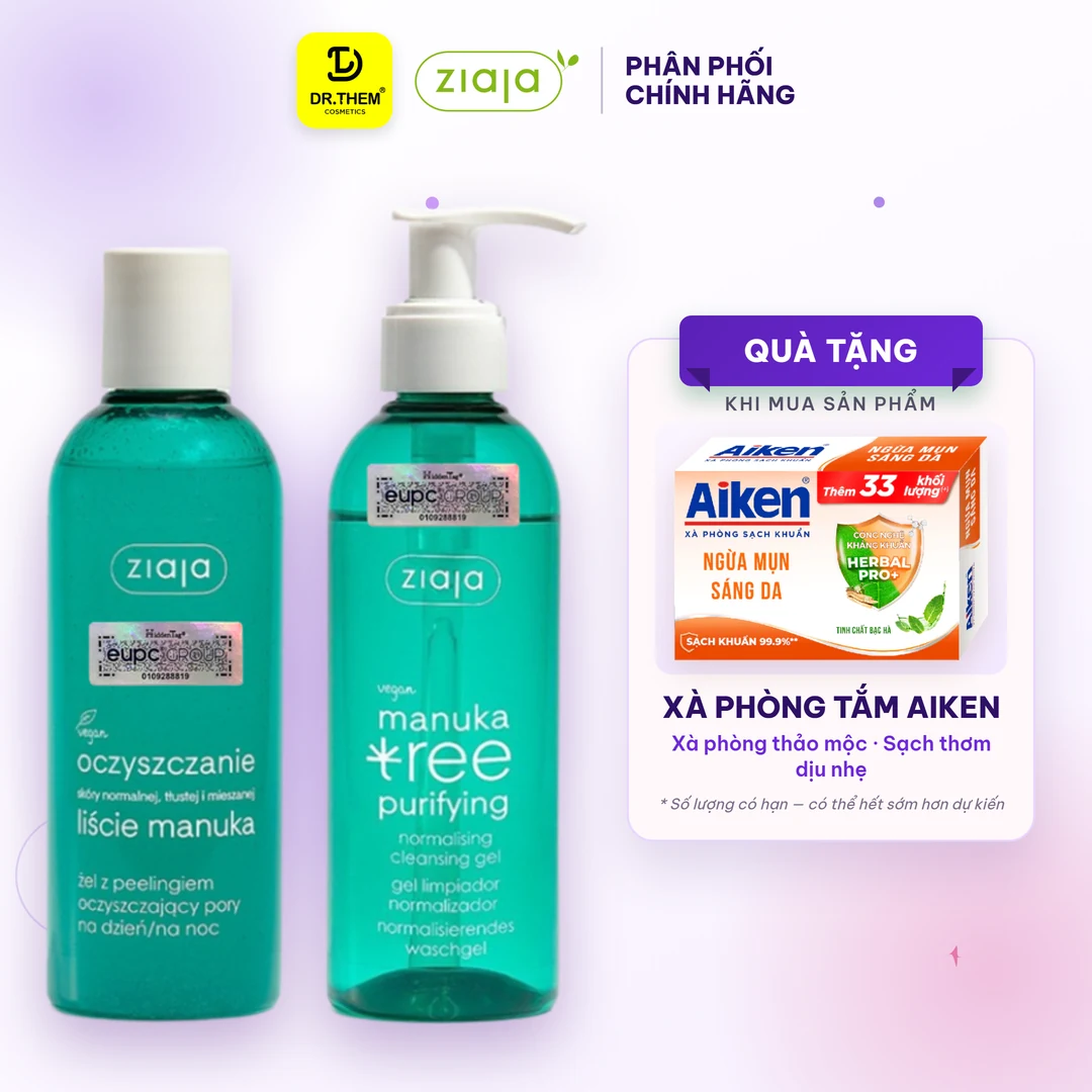 Gel Rửa Mặt Ziaja Manuka Tree Purifying Normalising Cleansing Gel Làm Sạch Sâu Điều Hòa Bã Nhờn 200ml