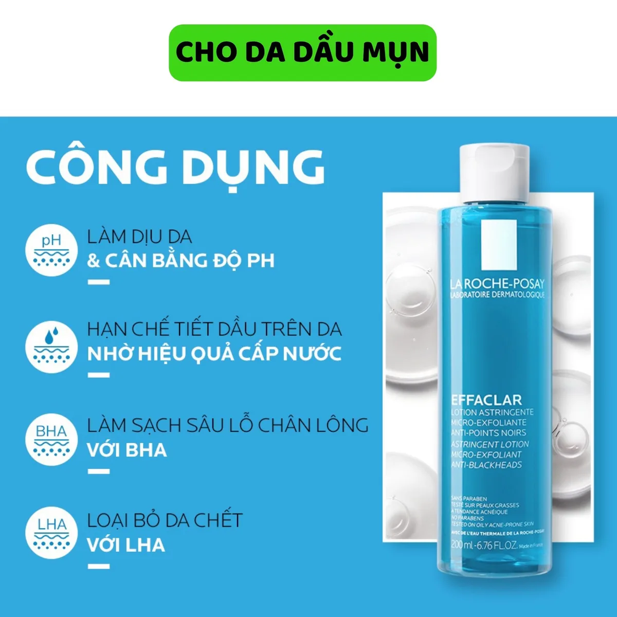 Nước Cân Bằng Giàu Khoáng La Roche Posay Effaclar Toner Và Toleriane Lotion Làm Dịu Cân Bằng Da 200ml 2