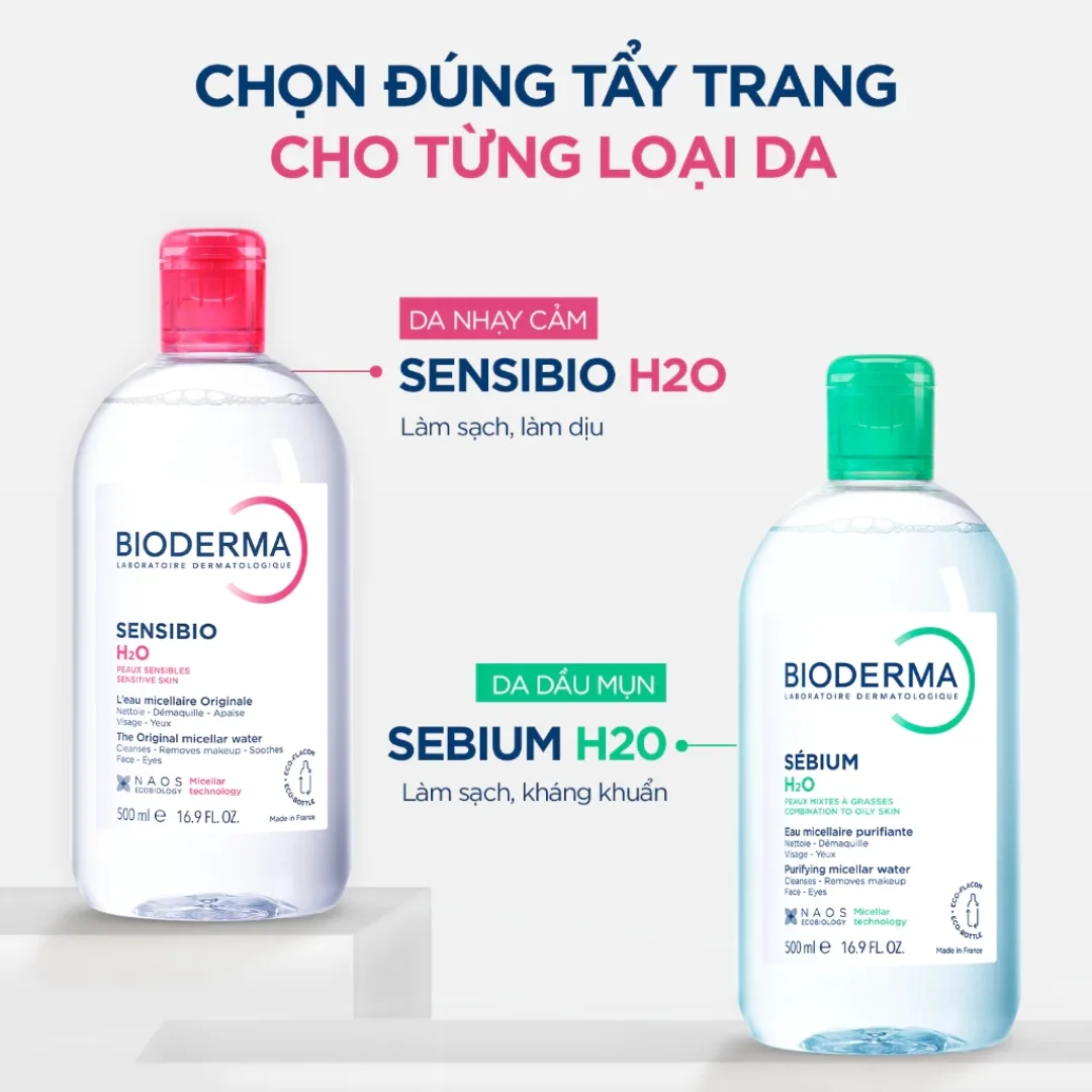 Nước Tẩy Trang Bioderma Sensibio Sébium H2O Làm Sạch Sâu Dịu Nhẹ Cho Da Nhạy Cảm Và Da Dầu Mụn 100ml 500ml 11