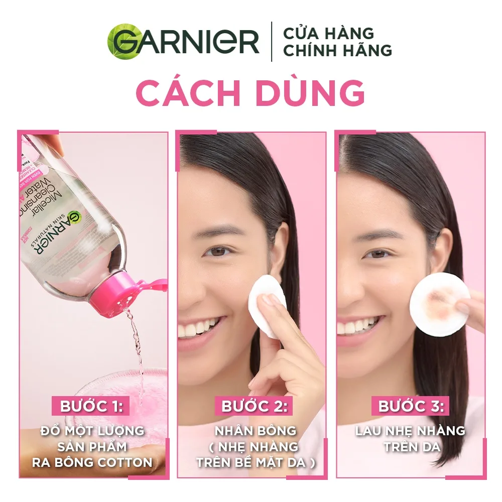 Nước Tẩy Trang Garnier Micellar Cleansing Water Làm Sạch Sâu Dịu Nhẹ 3 Trong 1 Cho Mọi Loại Da 50ml/400ml 12