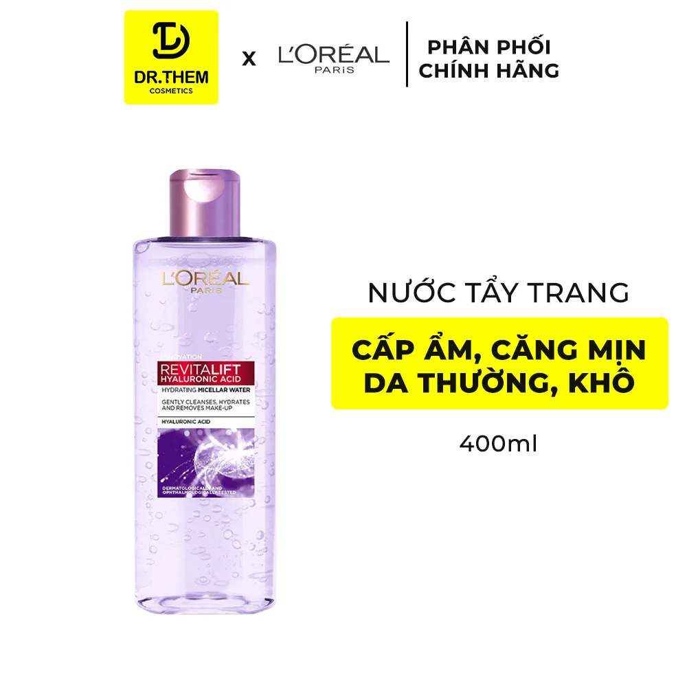 Nước Tẩy Trang L'Oreal Paris 3in1 Micellar Water Làm Sạch Sâu Dưỡng Ẩm Dịu Nhẹ Cho Mọi Loại Da 95ml/400ml 7
