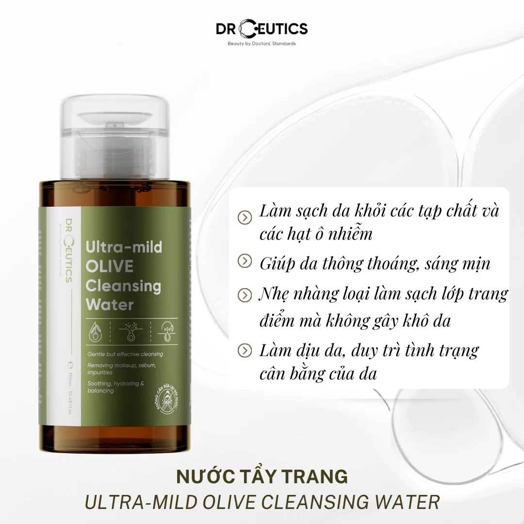 Nước Tẩy Trang Và Sữa Tẩy Trang DrCeutics Ultra Mild Gentle Olive Milky Micellar Làm Sạch Sâu Cho Mọi Loại Da 500ml 3