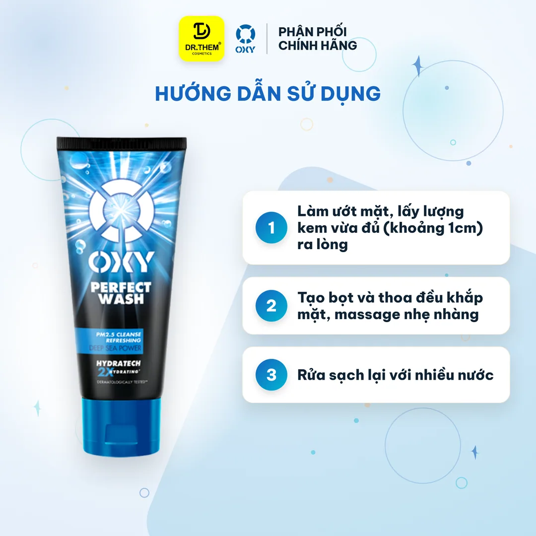Kem Rửa Mặt OXY Perfect Wash Làm Sạch Sâu Bụi Mịn PM2.5 Bã Nhờn Và Tế Bào Chết Cho Da Thường Da Nhờn 100g 6