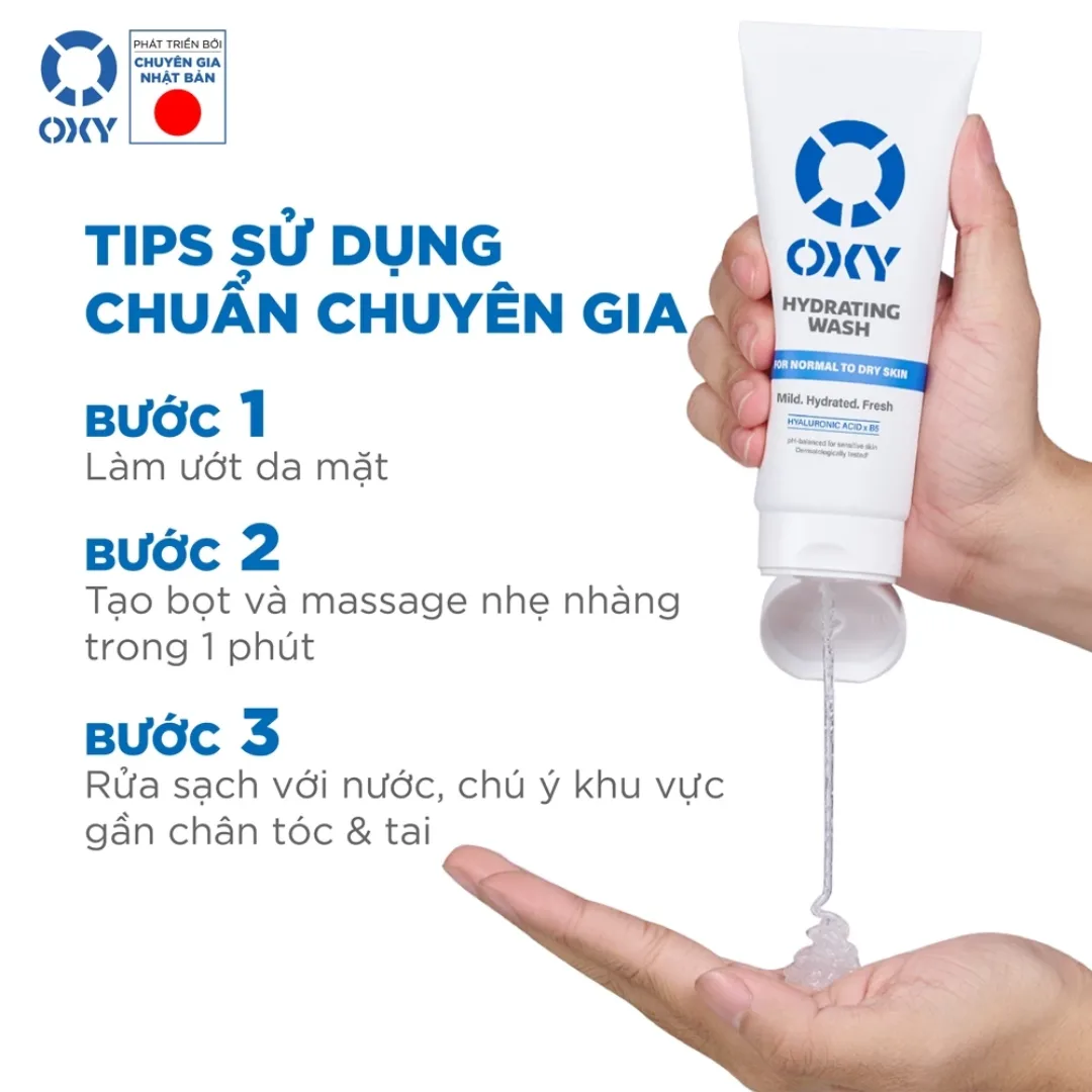 Gel Rửa Mặt OXY Hydrating Wash Dịu Nhẹ Cấp Ẩm Giảm Khô Căng Cho Da Thường Đến Da Khô Và Da Nhạy Cảm 100g 5