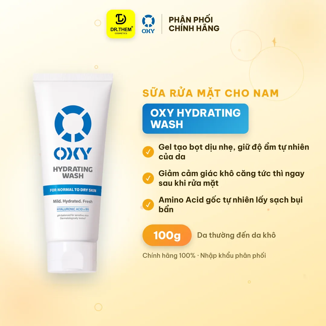 Gel Rửa Mặt OXY Hydrating Wash Dịu Nhẹ Cấp Ẩm Giảm Khô Căng Cho Da Thường Đến Da Khô Và Da Nhạy Cảm 100g