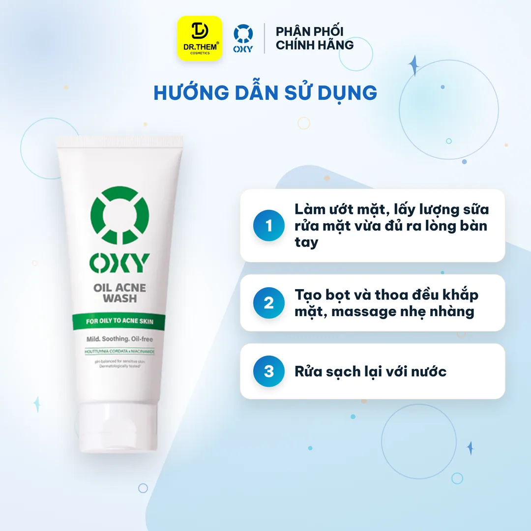 Sữa Rửa Mặt OXY Oil Acne Wash Giảm Dầu Và Dịu Da 8 Giờ Hỗ Trợ Ngừa Mụn Cho Da Hỗn Hợp Thiên Dầu Da Mụn 100g 9