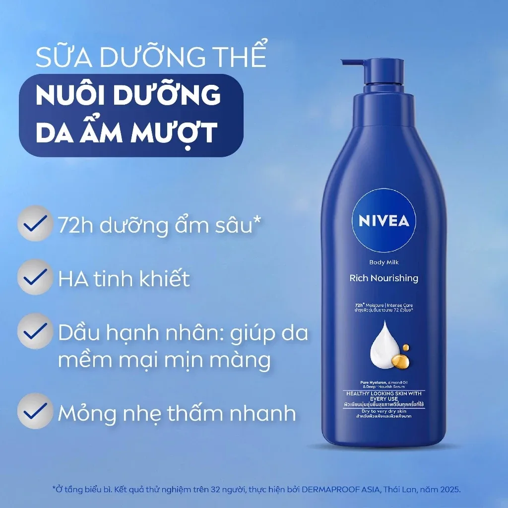 Sữa Dưỡng Thể NIVEA Dưỡng Ẩm Chuyên Sâu 72H Thấm Nhanh Cho Da Khô Và Rất Khô 350ml 5