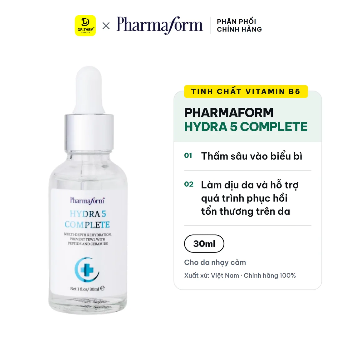 Tinh Chất Vitamin B5 Pharmaform Hydra 5 Complete Serum Dưỡng Ẩm Chuyên Sâu Hỗ Trợ Phục Hồi Da Nhạy Cảm 30ml